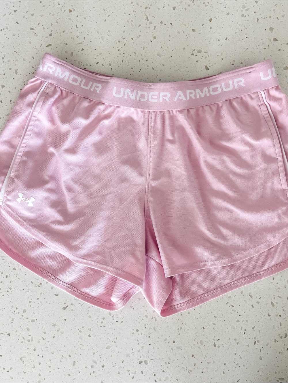 Under Armour Play Up Athletic Shorts Pink Elastic Waist Women’s Small